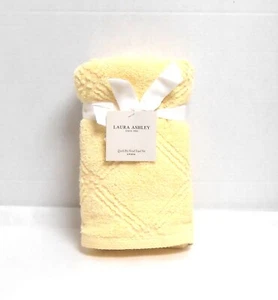 Laura Ashley 2 Piece Hand Towel Set Lisana Pattern Solid Yellow - Picture 1 of 2