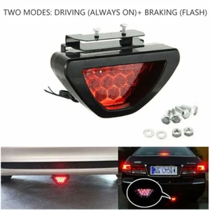 F1 Style DRL Red 12 LED Rear Tail Stop Fog Triangular Brake Light Stop Lamp Caui - Picture 1 of 14