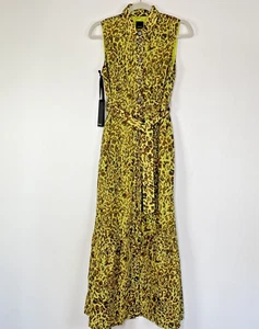 PINKO Dress S Long Colorful Button Shirt Full Flare Vacation Brunch Resort Midi - Picture 1 of 17
