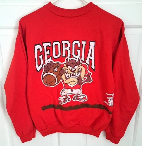 VTG Georgia Bulldogs Looney Tunes Taz / Bugs Sweatshirt Size Youth  Lg 1995  USA Cover