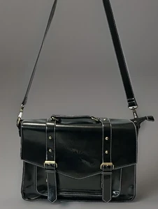 Ecosusi Bolso Mensajero Cuero PU Negro Maletín para Laptop con 2 Correas Usado en Excelente Condición - Imagen 1 de 19