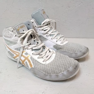 ASICS Matflex Youth Size 5 Wrestling White And Gray Shoes - Picture 1 of 9