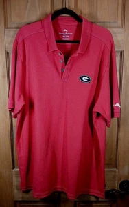 Tommy Bahama Georgia Bulldogs Polo Shirt Men XXL Red Golf Supima Blend - Picture 1 of 12