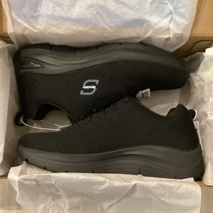 Zapatilla deportiva para hombre S Sport by Sketchers Camron TODA NEGRA soporte para arco talla 9 - NUEVA - Imagen 1 de 6