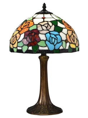 Lámpara de mesa estilo Tiffany tradicional 19,5" de alto East Cape bronce antiguo fino... Foto 1 de 4