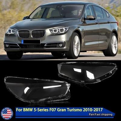 Pair Headlight Headlamp Lens Cover Shell For BMW 5-Series GT F07 535i 2010-2017 Foto 1 de 4