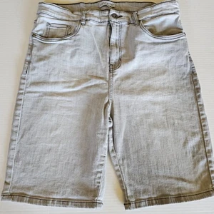 Contempo Denim Shorts Men 36 Grey Stretch 10" 5 Pocket Studs Skater Beach - Picture 1 of 9