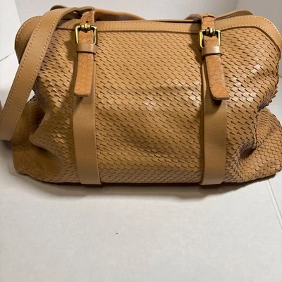 Sundance из натуральной кожи сумка желтовато-коричневый наплечная сумка ~ сделано в Италии - Изображение 1 из 4