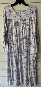 Camisón de ballet de manga larga tejido suéter blanco y azul Eileen West talla XL NUEVO CON ETIQUETAS - Imagen 1 de 15