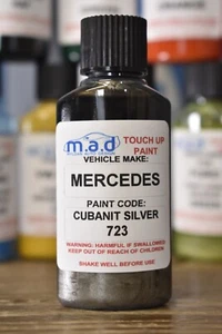 MERCEDES BENZ CUBANIT SILVER 723 TOUCH UP KIT 30ML BOTTLE BRUSH REPAIR PAINT - Picture 1 of 2