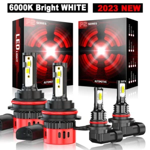 9007 9006 LED Headlight + Fog Bulbs Combo for Dodge Ram 1500 2500 3500 2002-2005 - Picture 1 of 17