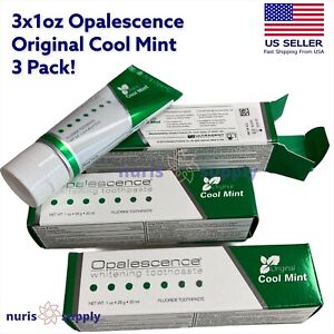 3x1oz Opalescence Toothpaste Original Cool Mint Whitening Formula Travel Size  