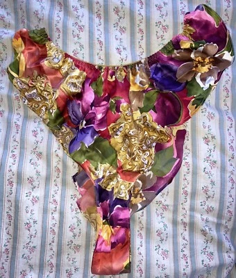 Tanga Vintage Años 90 Victorias Secret 100% Seda Floral Panty Rojo, Rosa, Amarillo Foto 1 de 4