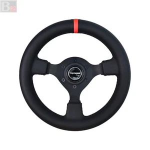 280mm Genuine Leather Steering Wheel Red 6x70mm Universal Kaido Racer Wheel - Picture 1 of 4