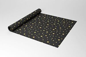 Christmas Kraft Paper Black & Gold Stars Pattern 50 cm Wide Gift Wrapping Crafts