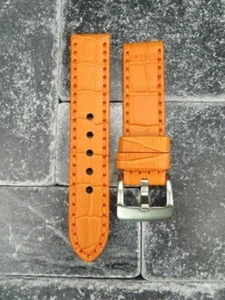 Nuevo 24mm BIG CROCO Correa de Cuero Naranja Gruesa Correa de Reloj Cinturón Naranja para PANERAI - Imagen 1 de 8