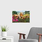 A Wall In The Countryside Covered With Poster Art Print, Cat Home Decor