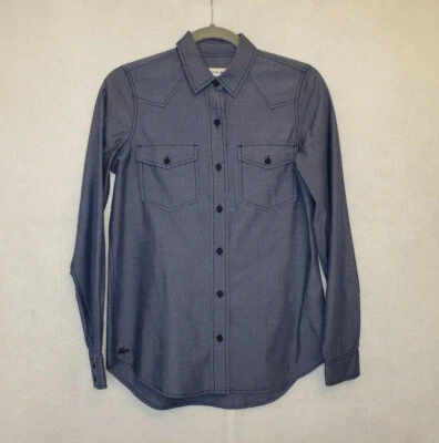 Blusa Camisa Lacoste Azul Manga Larga Con Botones Talla:32 Foto 1 de 2