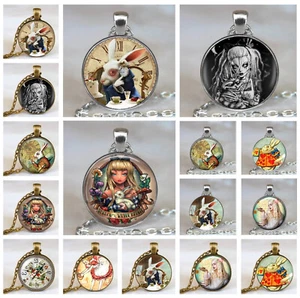 Pretty Goth White Rabbit Tea Party Time Silver Pendant Necklace Free Gift Bag - Picture 1 of 38