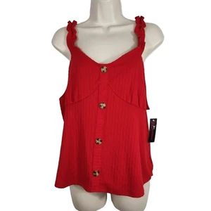 No Boundaries Red Sleeveless Tank Top Juniors Size XXL 19 Vacay Casual NEW - Picture 1 of 8