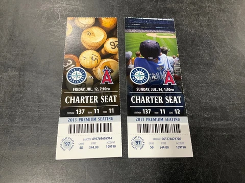 SEATTLE MARINERS~2013 TICKET STUB 7/12/13-7/14/13 vs ANGELS Cover