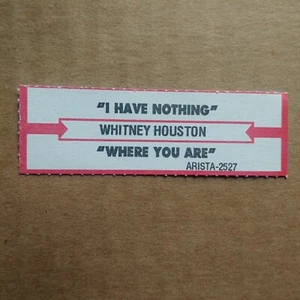 WHITNEY HOUSTON I Have Nothing/Where You Are JUKEBOX STRIP Record 45 rpm 7" - Picture 1 of 1