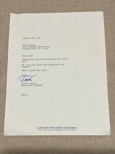 David Letterman Famous Producer Robert Morton Original Autographed Signed Letter
