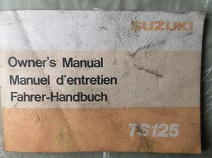 SUZUKI TS125 Motorcycle Owners Manual Dec 1977 Part Number 99011-48661 - Picture 1 of 7