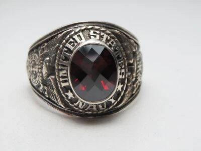 SILVER 925 , RING , US NAVY RING , UNITED STATES  , USN , NAVY , US size 8.5 - Image 1 of 4