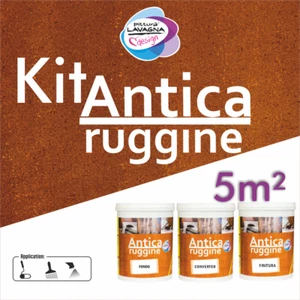 Kit Vernice Effetto Ruggine Pittura Corten - Fondo Attivatore e Finitura 5 M² - Foto 1 di 3