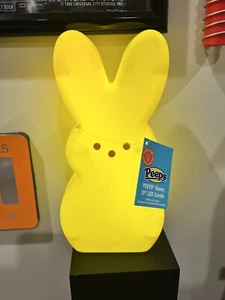 NEW Peeps Yellow Easter Bunny LED Light\Candle - 10” Tall - Picture 1 of 10
