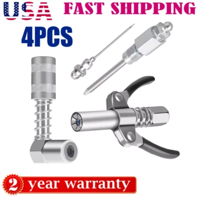 油脂枪配件套件 90 度耦合器适配器针头分装机钢& — 第 1/4 张图片