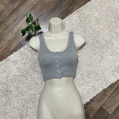 Botão de pressão Aerie S sem nervuras sem costura frente recortado gola redonda Longline Bralette - Imagem 1 de 4