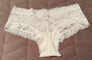 Victoria's Secret The Lacie Coco Blanco Encaje Cheeky Panty ~ GRANDE ~ ¡NUEVO CON ETIQUETAS! - Imagen 1 de 4