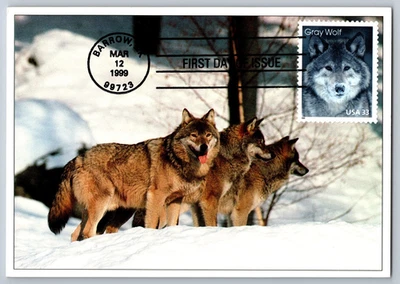 3292 Arctic Animals Gray Wolf FDC Maxi Card - Image 1 of 2