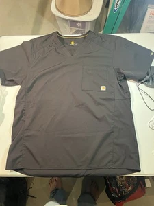Carhartt Men’s Modern Fit Scrub Top L grey, teal Short Sleeve C15106 Priced per - Picture 1 of 11
