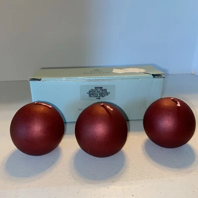 PartyLite HOLIDAY SPICES Velas de Bola Perfumadas 2” Q23239 Juego de 3 Rojo Brillo Nuevo Foto 1 de 4