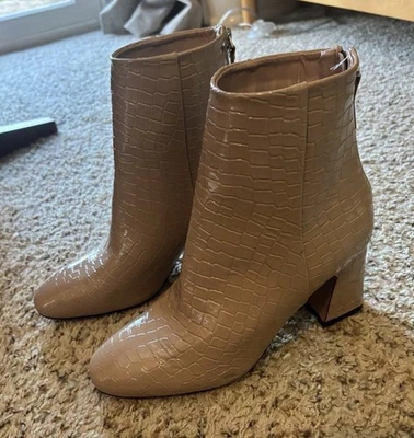 Topshop Belice Crocodile Botines Beige Botín 9.5 Foto 1 de 4