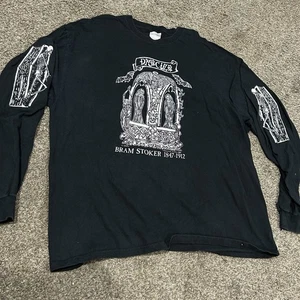 VTG Bram Stoker Dracula Skeleton Horror Gothic Longsleeve T-Shirt 2XL - Picture 1 of 10