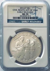 2014 P $1 Civil Rights Act of 1964 Silver Dollar NGC MS 70 Early Releases