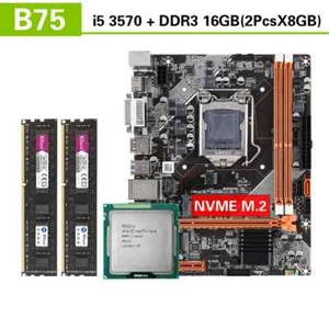 B75 Kit Motherboard Set With Core I5 3570 2 X 1600MHz DDR3 Desktop Memory New US - Picture 1 of 12