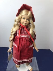 12” Heidi Ott Doll Swiss Doll Vinyl & Cloth body Blonde Red Dress Girl #SA - Picture 1 of 23