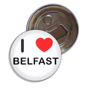 Belfast I Love Heart Fridge Magnet Bottle Opener (55mm) - Picture 1 of 2