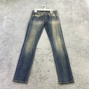R13 Jeans Womens 26x28 Kate Skinny Denim Pants Paint Splatter Italy Distress Dea - Picture 1 of 11