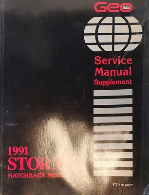GM Chevrolet GEO Storm 1991 hatchback manual de servicio suplemento ST371-91 soporte Foto 1 de 4