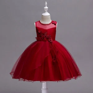 Little Girls Dress Kids Flowers Princess Dress For Party Wedding Birthday Party - Picture 1 of 32