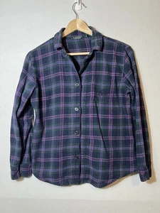 Camisa Lauren Ralph Lauren Verde Tartán Cuadros Negra Bordada Cresta RLL Logo S - Imagen 1 de 9