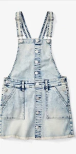 NWT Justice Girls Size 10 Acid Wash Button Up Skirtall Overall Dress - Picture 1 of 9
