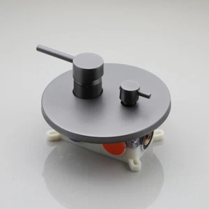 Bathroom 2way Gun Metal Concealed Wall Mount Mixer Control Valve Diverter Faucet - Picture 1 of 3