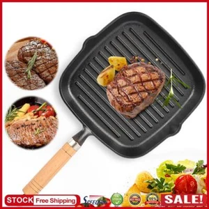 Gusseisen 9,1 Zoll Grillpfanne Antihaft Steak Grillpfanne Quadratisch Pfanne Grillplatte - Bild 1 von 10